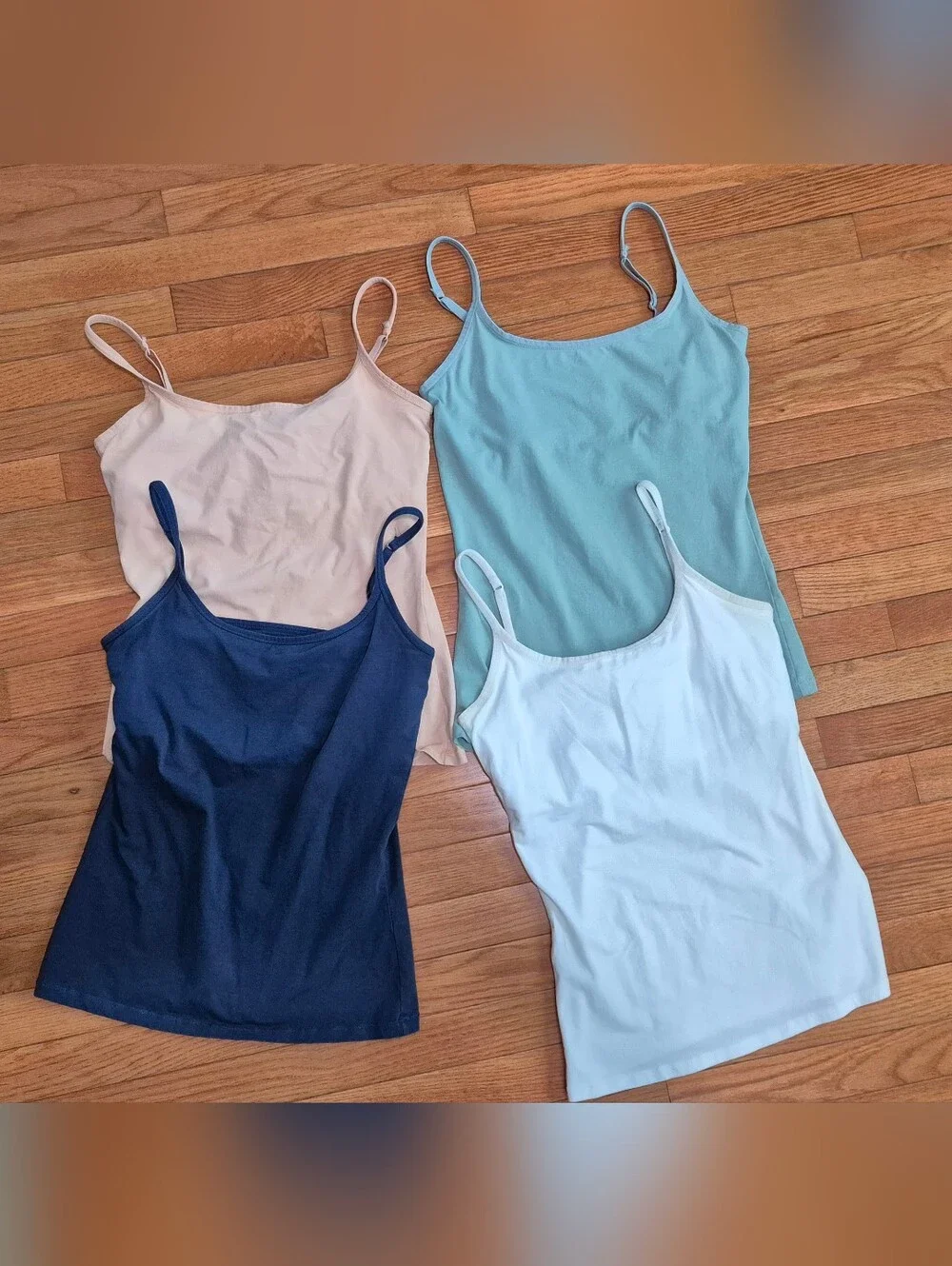 4 Pack - Pact Organic Cotton Adjustable Strap Camisoles With Built In Bras - Picture 1 of 15